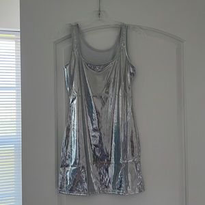 ❤️NWT PU Leather Silver Body Con Dress L 10